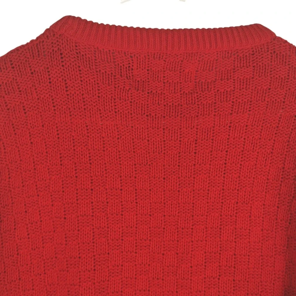 VINTAGE NewCastle Knits PULLOVER Men Size XL  Red Cable Knit  PIT TO PIT 27 IN
